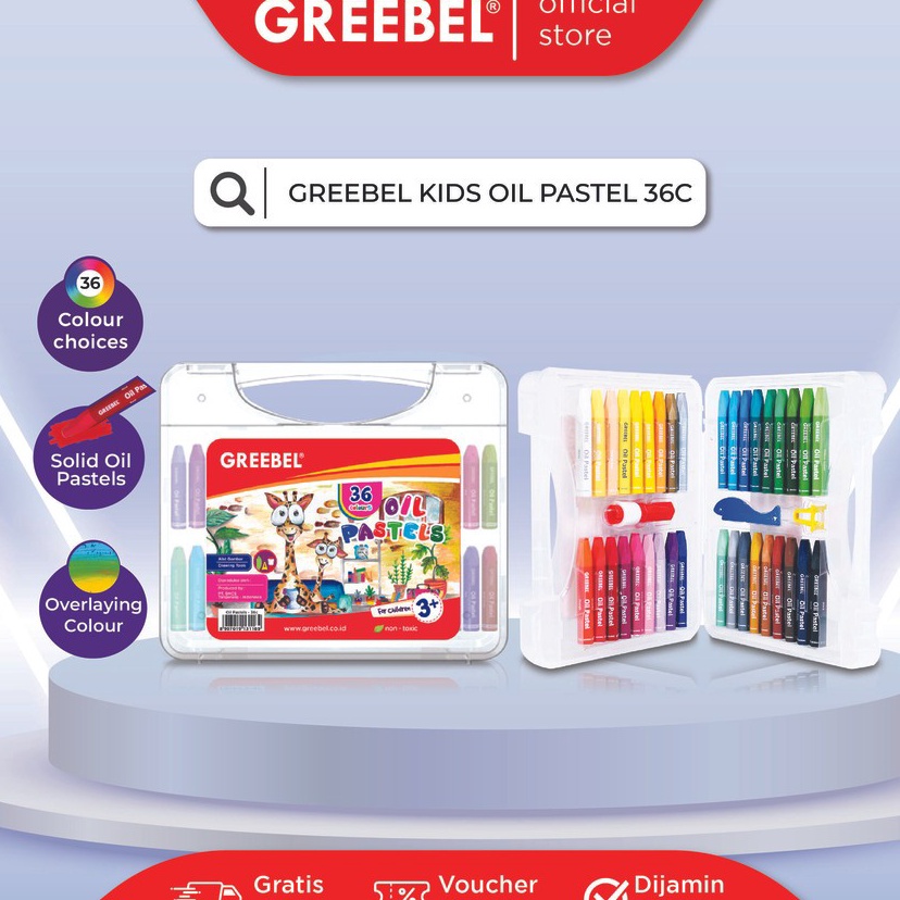 

Super Sale Crayon Greebel 36 Warna Oil Pastel Greebel 36 Warna Non toxic