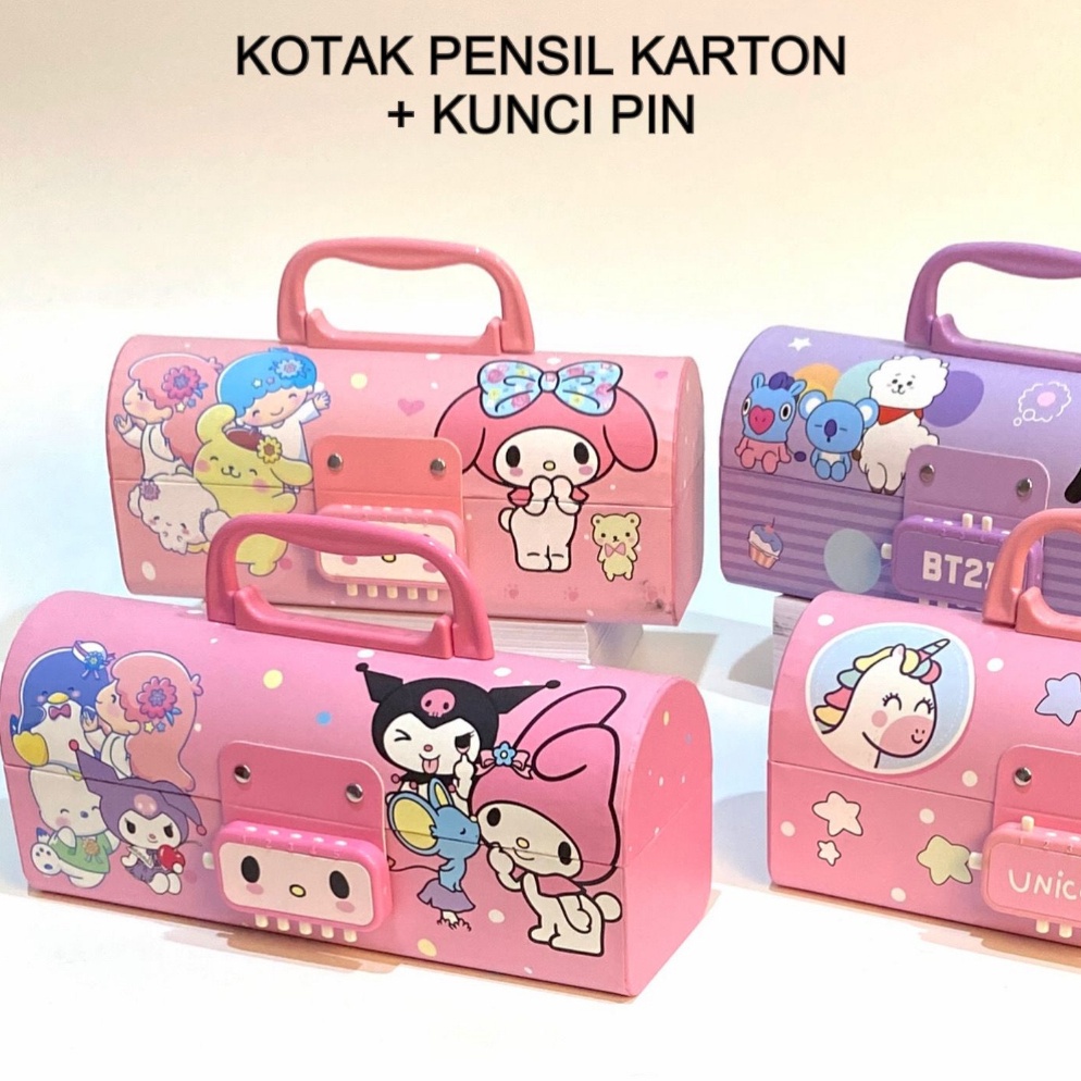 

KODE Y3V2 BOS Kotak Pensil KartonKunci PinTempat PensilPencil Case Locker