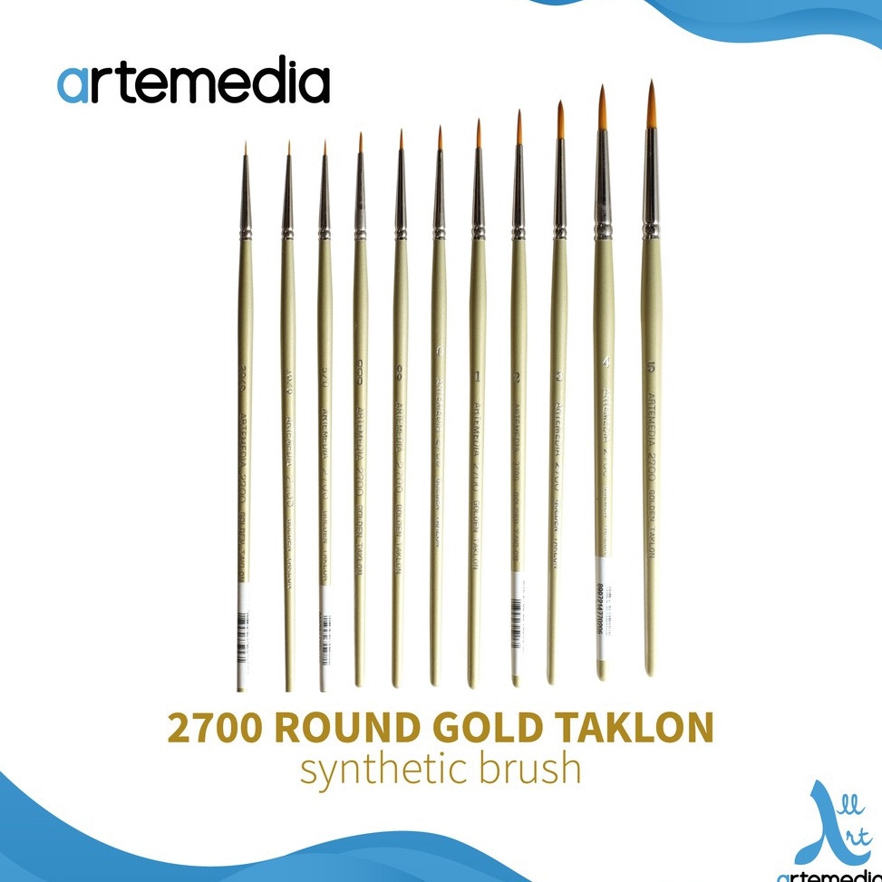 

KODE O55D Artemedia 27 Round Gold Taklon Synthetic Brush