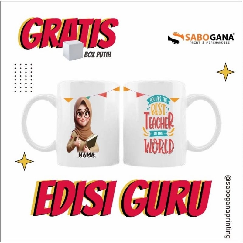 Mug Custom Edisi Guru / Mug Terimakasih Guru / Souvenir Mug / Mug Hadiah