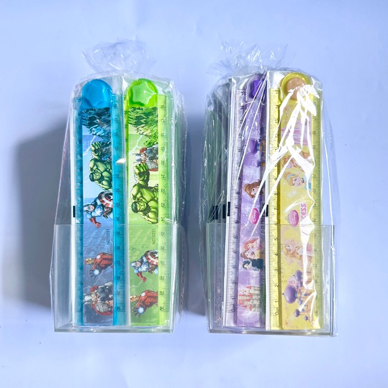 

KODE L9I4 1 pack isi 4 pcs Penggaris Plastik Lipat 3cm Karakter Fancy