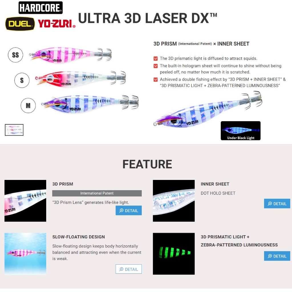 Duel Yozuri Ultra 3D Laser DX Squid Jig Egi Umpan Cumi Sotong