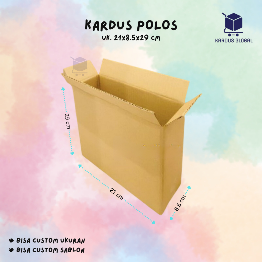 

KARDUS BOX POLOS LAURA DALAM BARU UK 21X8,5X29 CM