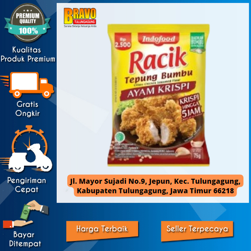 

Bravo Supermarket Tulungagung - RACIK Tepung Bumbu Ayam Krispi 75 Gr