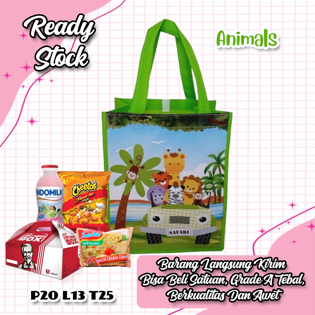 

Ready Stock Tas Kotak Ulang Tahun Anak Motif Animals/Hewan