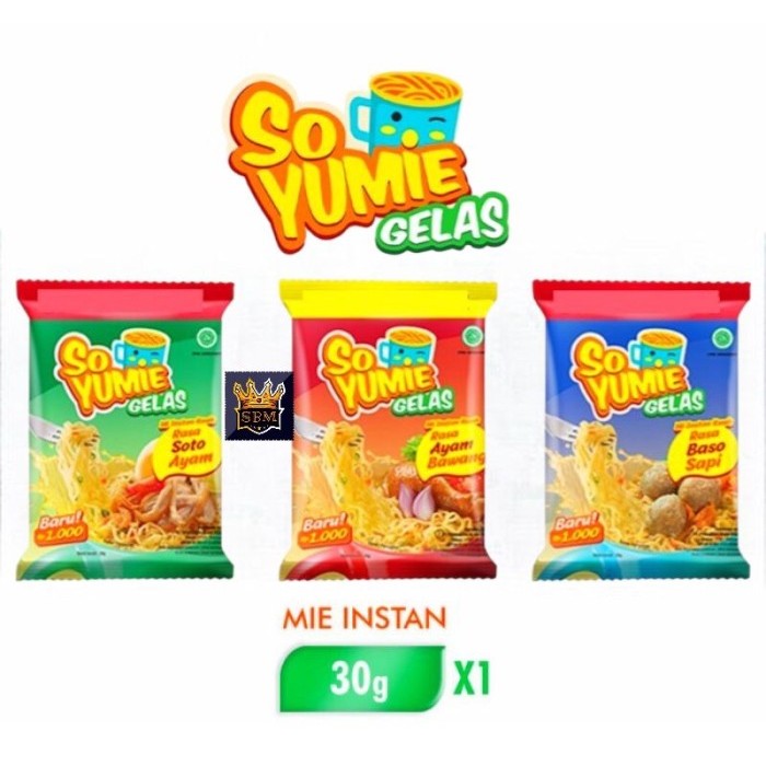 

NOODLES/MIE INSTANT SO YUMIE GELAS KUAH ALL VARIAN SATUAN (BISA CAMPUR)