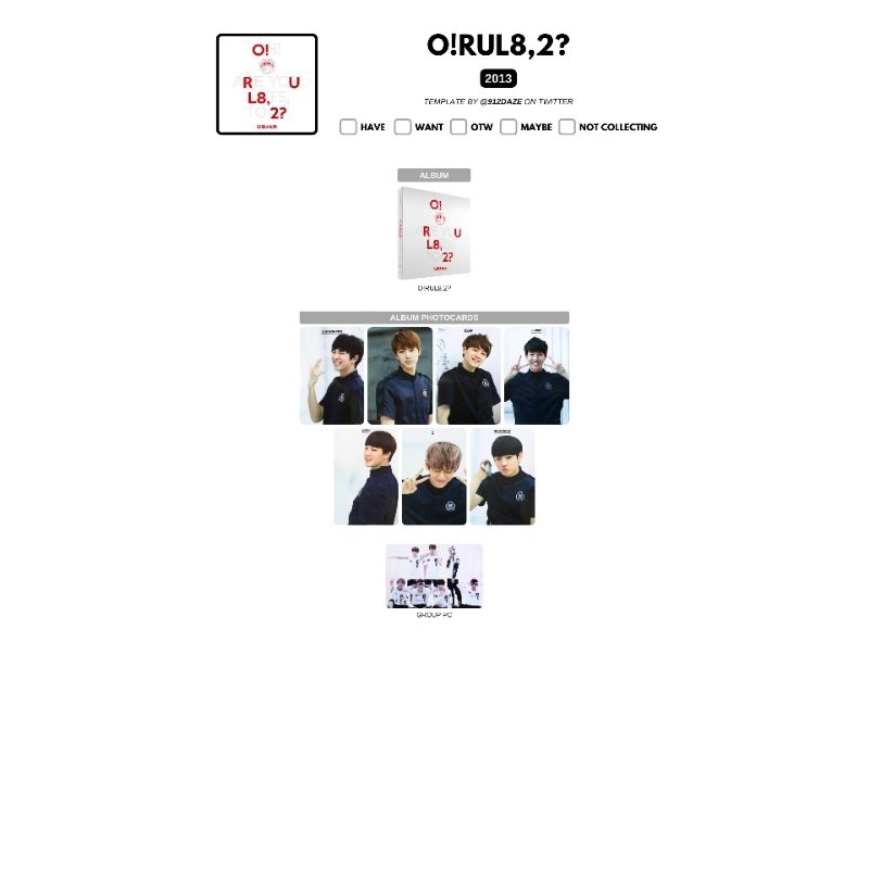 Photocard Orul All Member Official