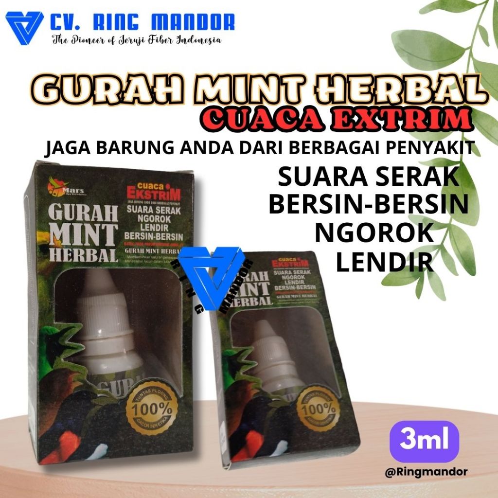 BMW GURAH MINT HERBAL OBAT BURUNG AYAM PILEK BERSIN NGOROK SERAK BERLENDIR UNTUK DAYA TAHAN TUBUH