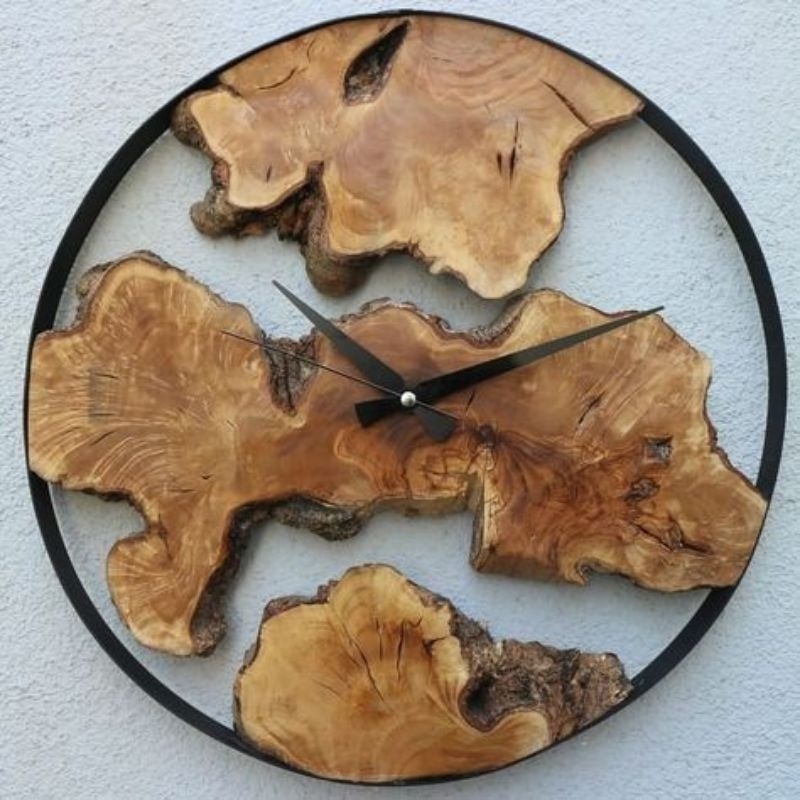 Jam Dinding kayu Jati vintage kayu jadul unik