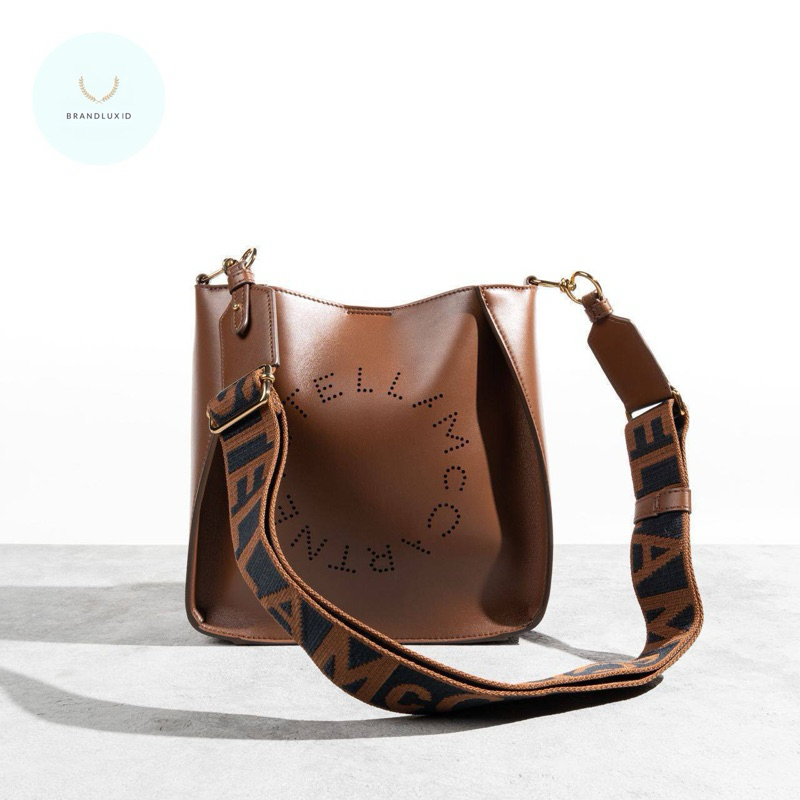 Stella Mccartney Stella logo mini crossbody bag Brown