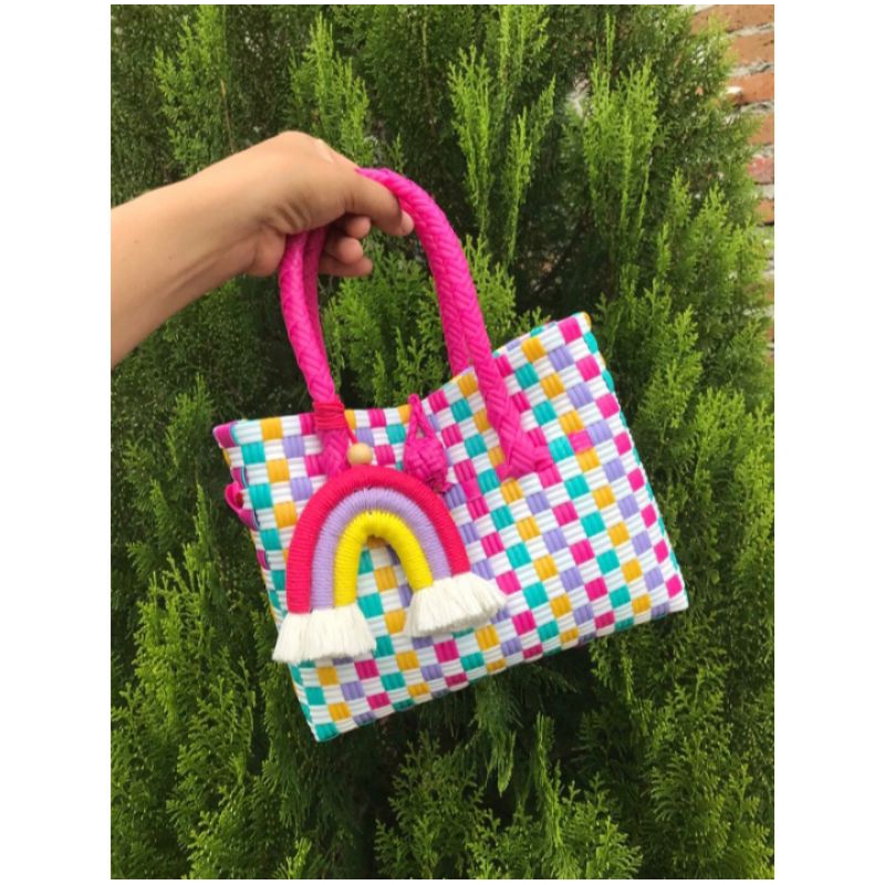 Tas Anyaman Plastik Tas Jali Premium Mini Tote Bag Anyaman