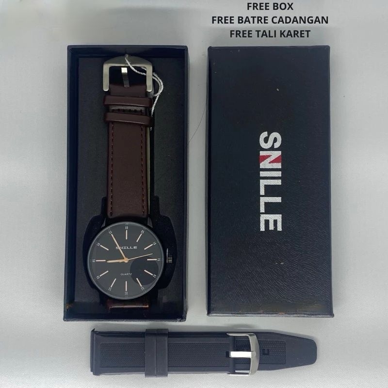 JAM TANGAN FASHION PRIA SN 1005 HM TALI FREE BOX & Batrai