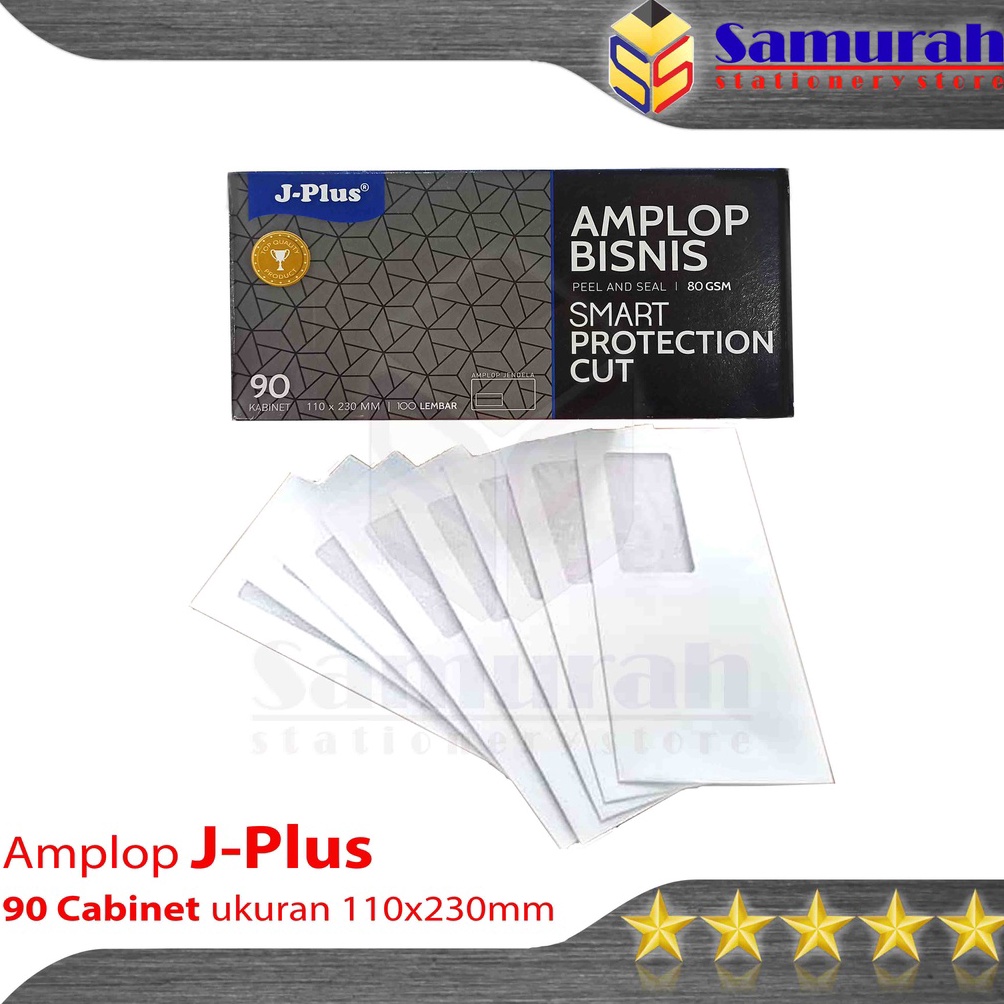 

KODE C1Z9 Amplop Kertas JPlus Putih Jendela Kaca Kiri 9 pps isi 1 11 x 23 mm 8 gsm Panjang Dengan lem J Plus Ukuran Cabinet Left Window with Seal