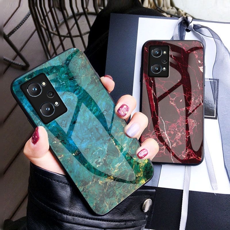 Marble Glass Case Realme GT Neo 3T Realme GT Neo 2 RealmeGTNeo3T RealmeGTNeo2 Softcase Hardcase Casi