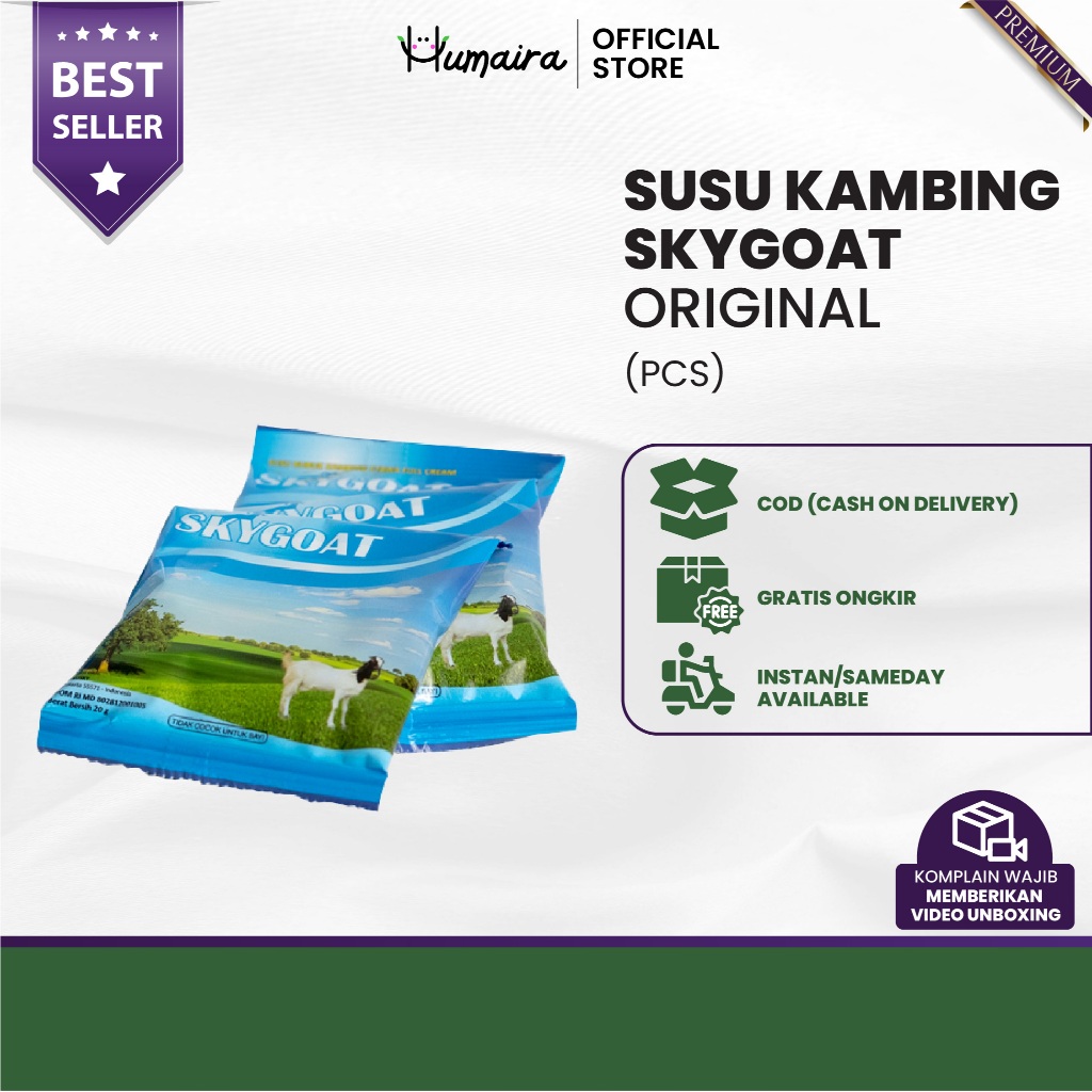 

Skygoat Full Cream Kemasan Sachet - Susu Kambing Etawa Bubuk Original
