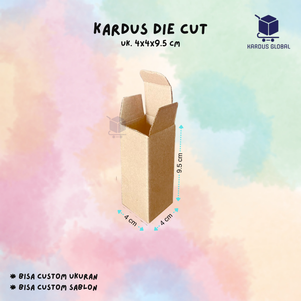 

KARDUS KARTON DIE CUT POLOS BARU UK 4X4X9,5CM