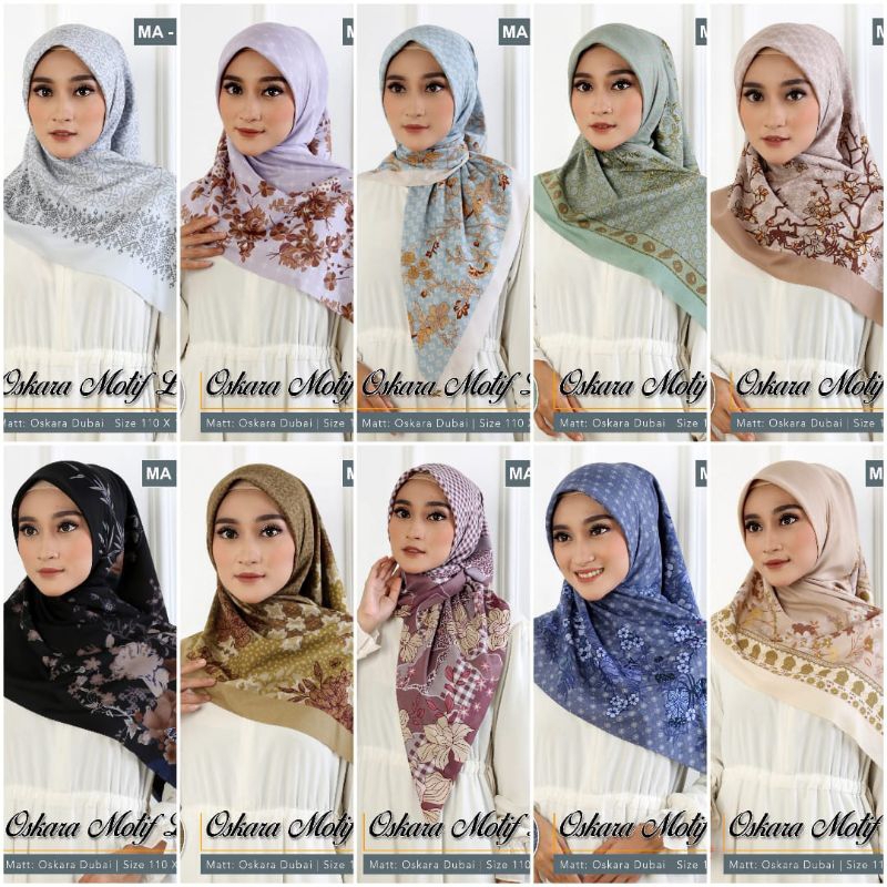 Hijab motif voal Azara / Kerudung motif Azara LC /Hijab segiempat voal motif Azara