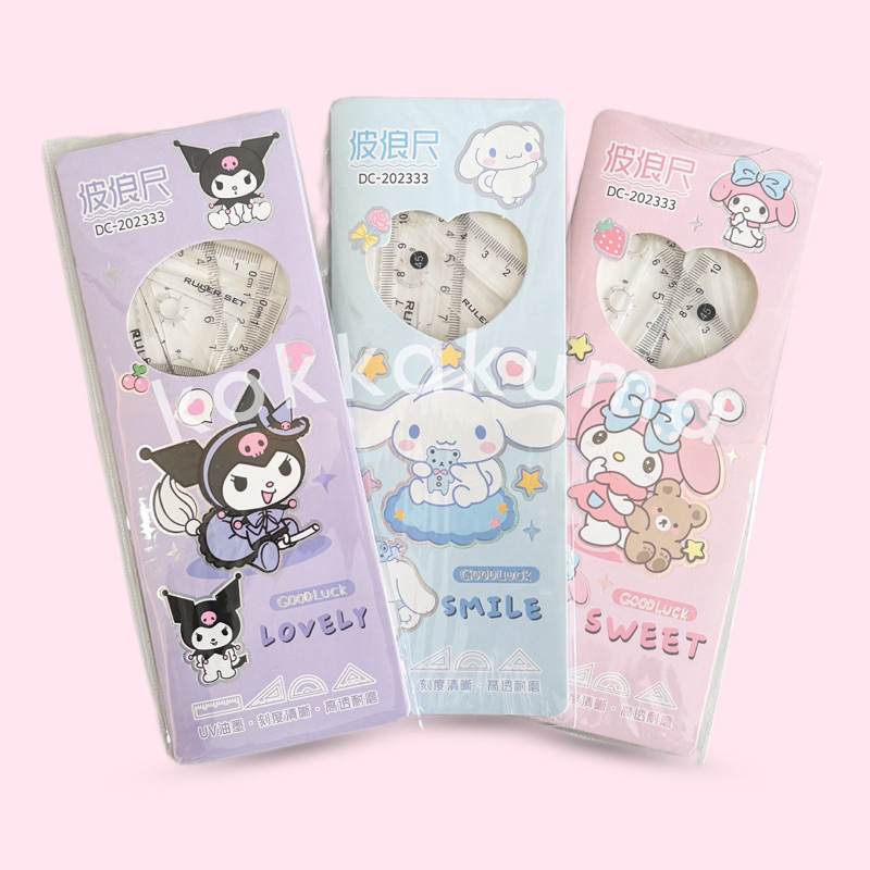 

( LLM ) Penggaris SANRIO 1 Set isi 4 Pcs Paket Penggaris Set