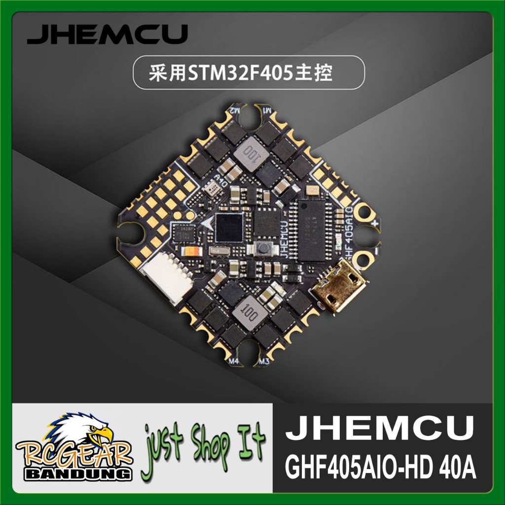 JHEMCU GHF405AIO-HD F4 40A BLUEJAY 4IN1 ESC 2-6S OSD AIO FC Flight Controller 25.5x25.5mm for HD Dig