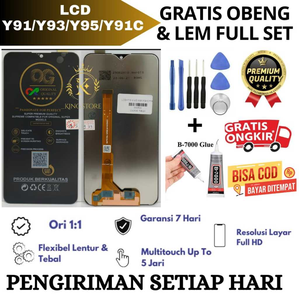Lcd Touchscreen Vivo Y91/Y91C/Y93/Y95 Original Full Set / Lcd Untuk Vivo Y91/Y91C/Y93/Y95 Original G
