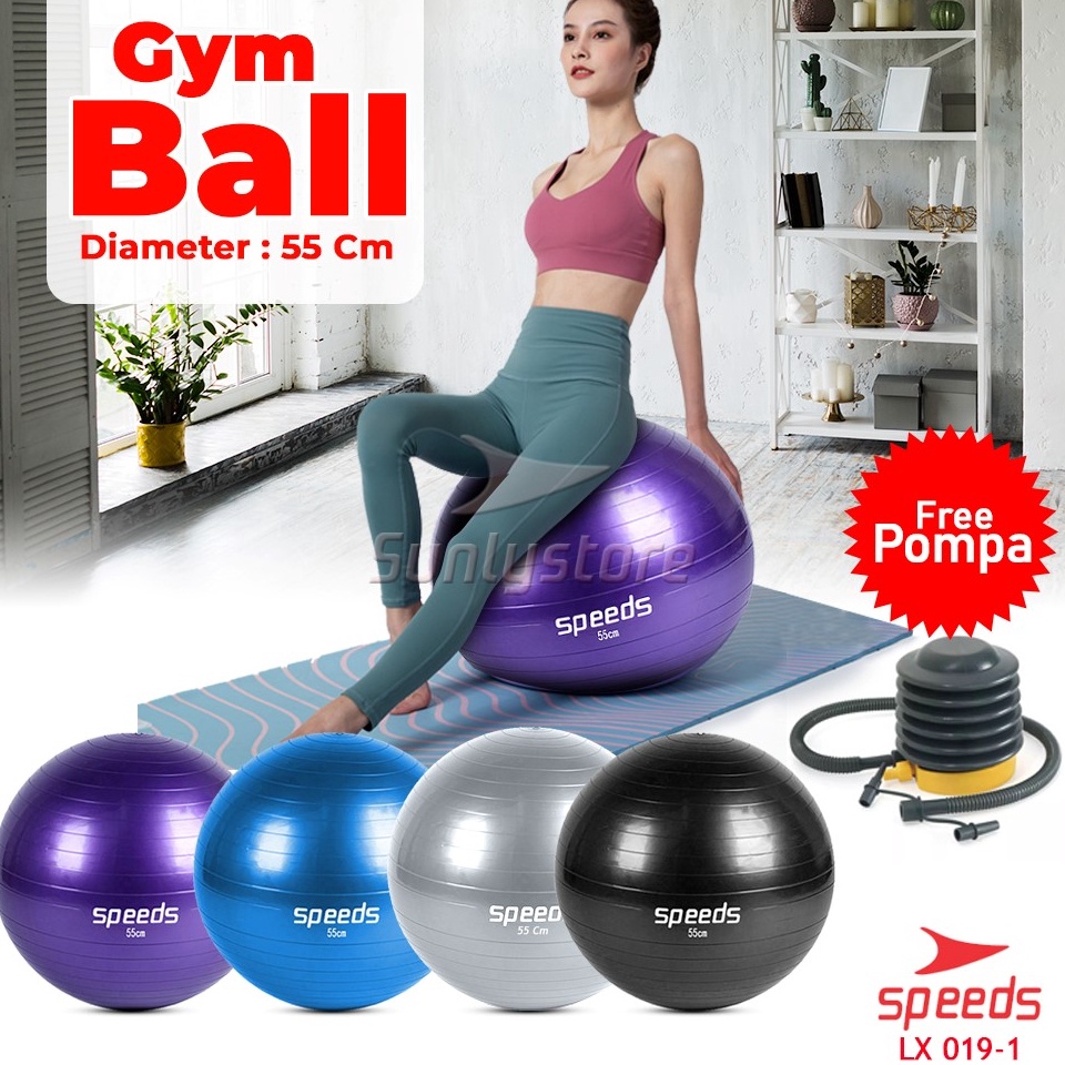 KODE K9L SPEEDS Gymball fitnessBola yoga alat olahraga Gym ball 55cm65cm75cm Bonus Pompa 19