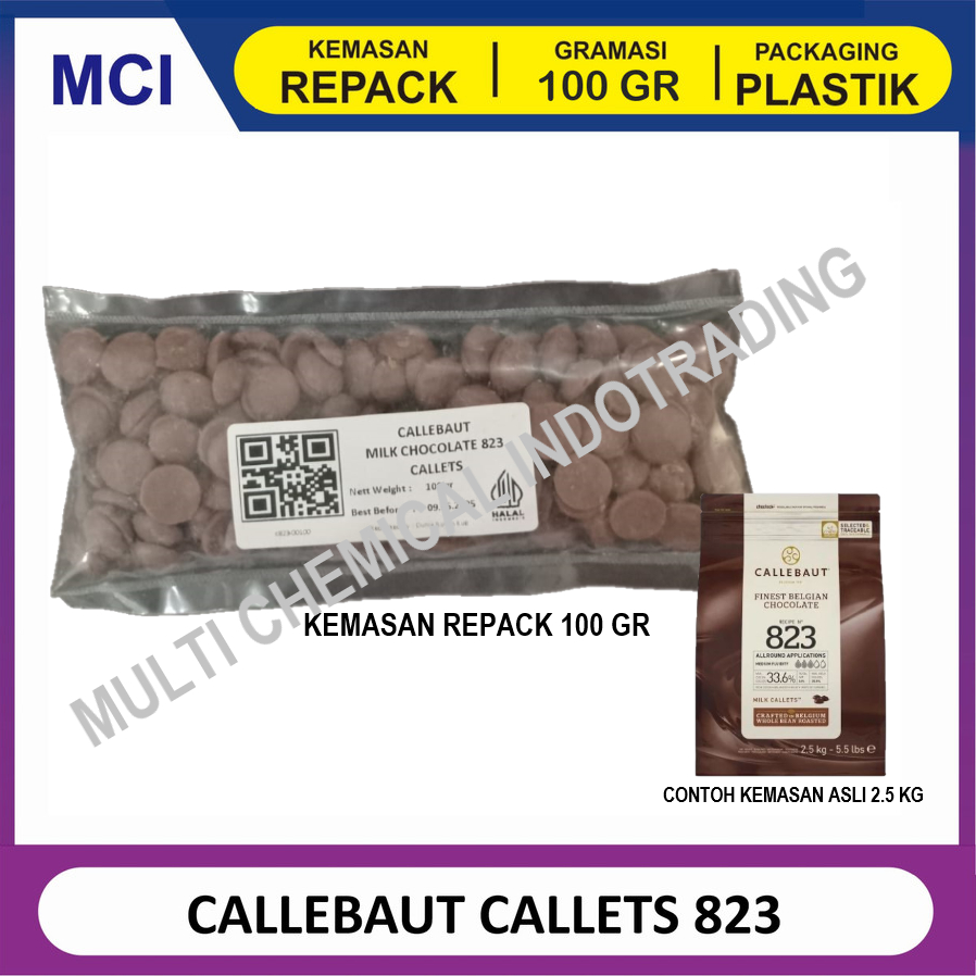 

REPACK 100 GR CALLEBAUT MILK CHOCOLATE 823 COUVERTURE 33,6% / COKLAT