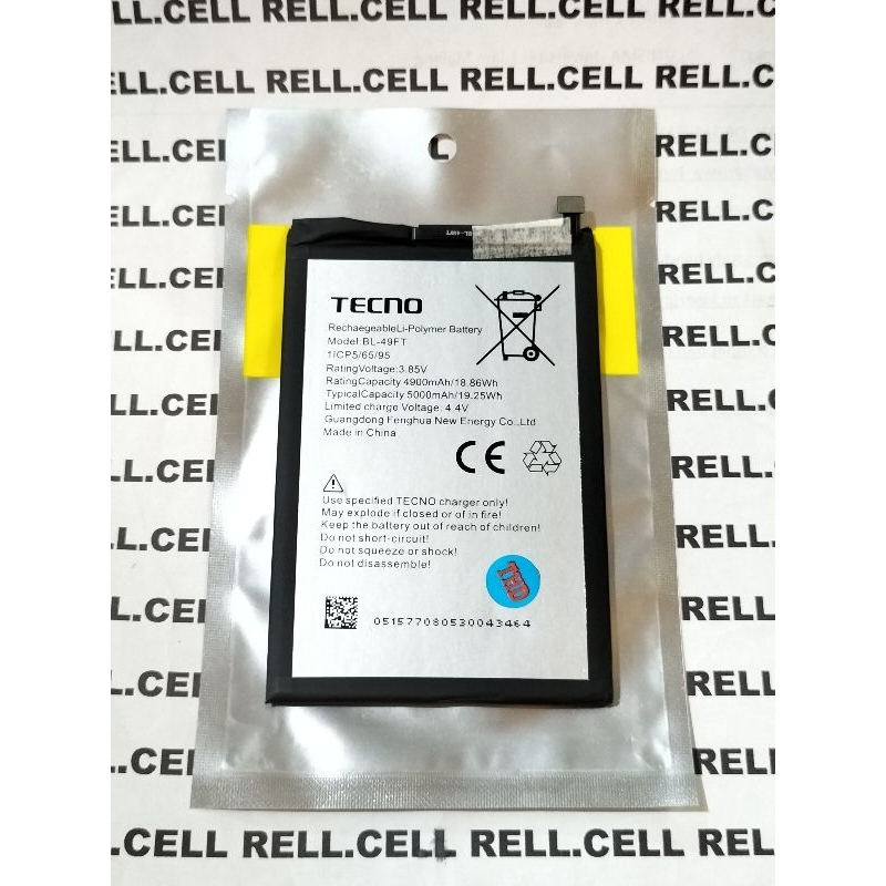 BATTERY BATRE BATERAI TECNO SPARK 6 GO KE5 BL49FT BL-49FT BL 49FT ORIGINAL MURAH BAGUS DAN BERGARANS