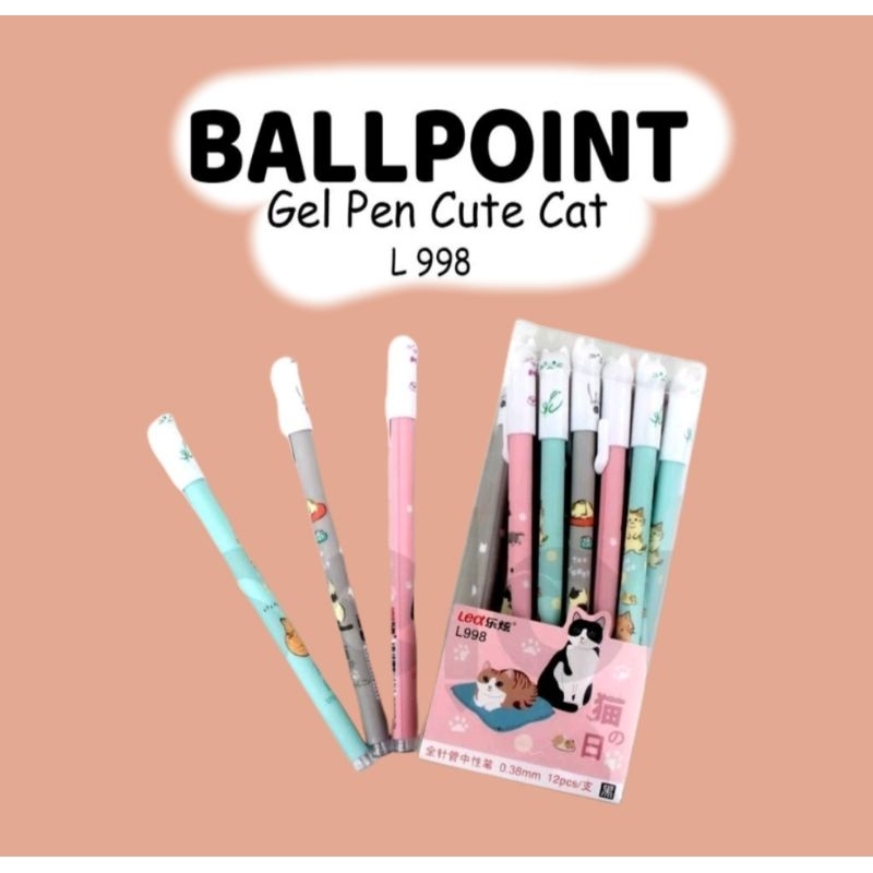 

Pulpen Gel Cute Cat L-998/1pak 12pcs Pulpen gel CUTECAT