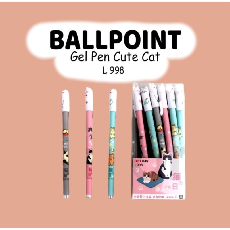 

(1pcs) Pulpen Gel Cute Cat L-998 Motif Lucu unik