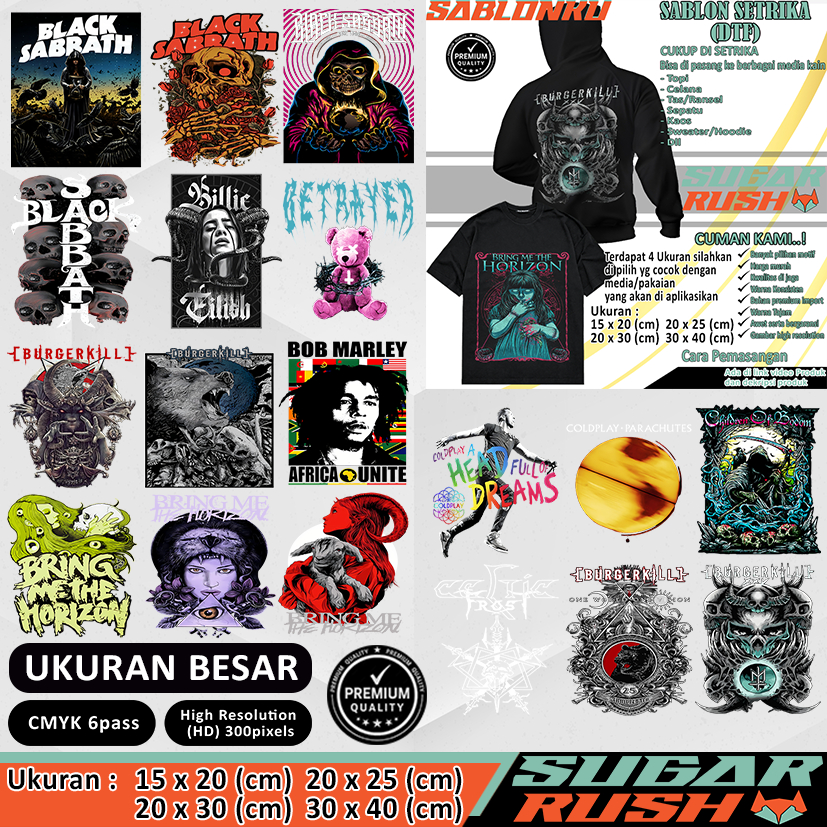 Sablon dtf custom sablon setrika satuan ukuran besar Part 8 sablon kaos band metal burgerkill bring 