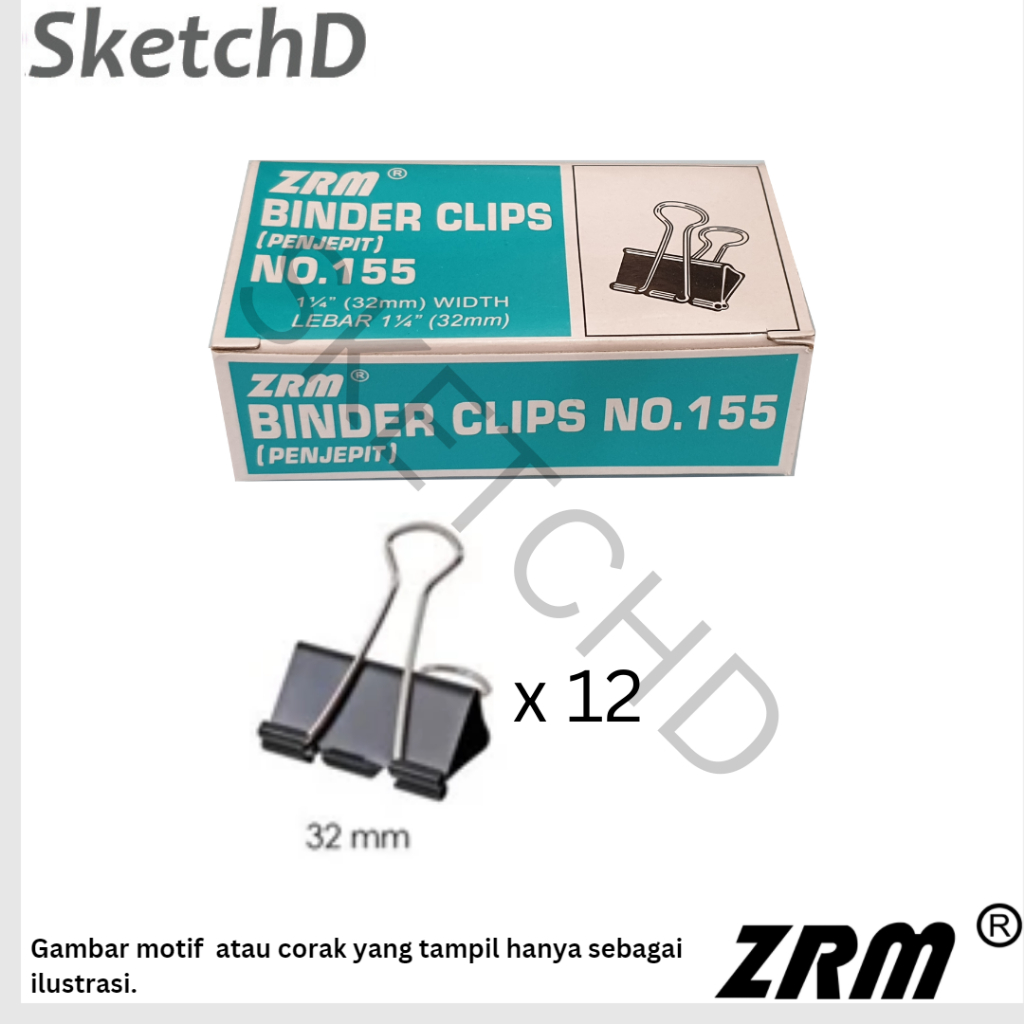 

Binder Clip 155 / Penjepit Kertas ZRM - Tengah - 12pcs