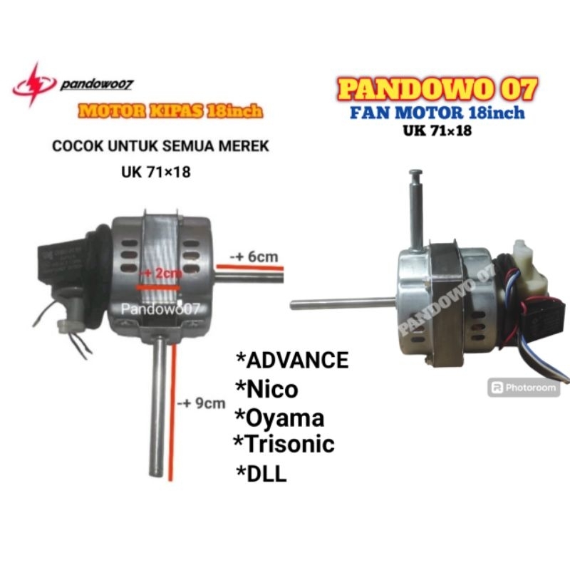 DINAMO/MESIN KIPAS ANGIN 18inch//DINAMO KIPAS ANGIN SEKAI 18inch AS 8mm//Dinamo kipas angin 18inch s
