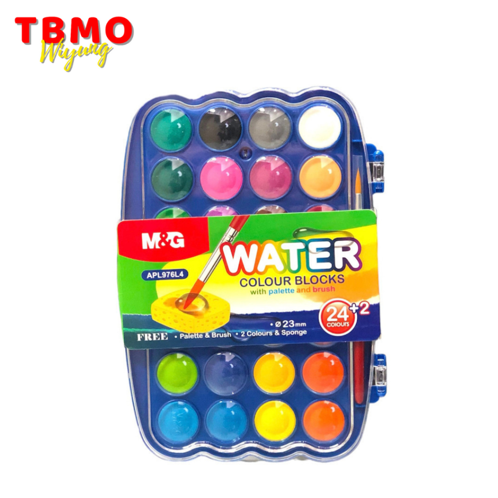 

TBMO Water Colour Blocks M&G 24+2 23mm Warna With Brush and Palette APL976L4