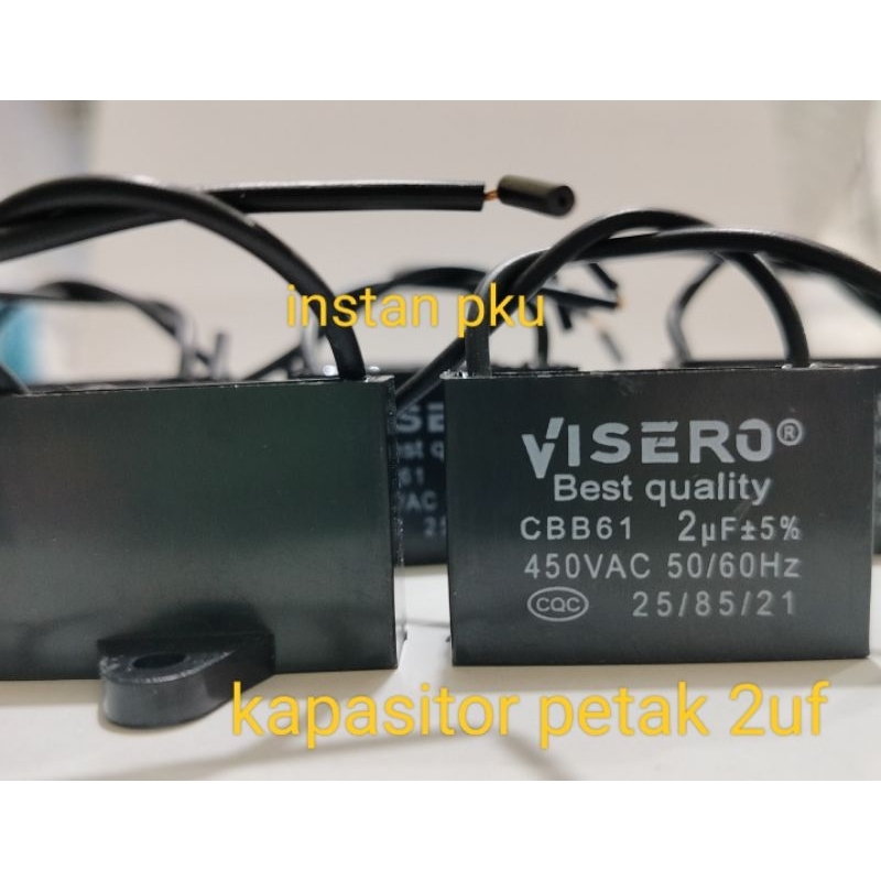 (instan pku) Kapasitor petak 2uf/kapasitor kipas angin/kapasitor kipas angin