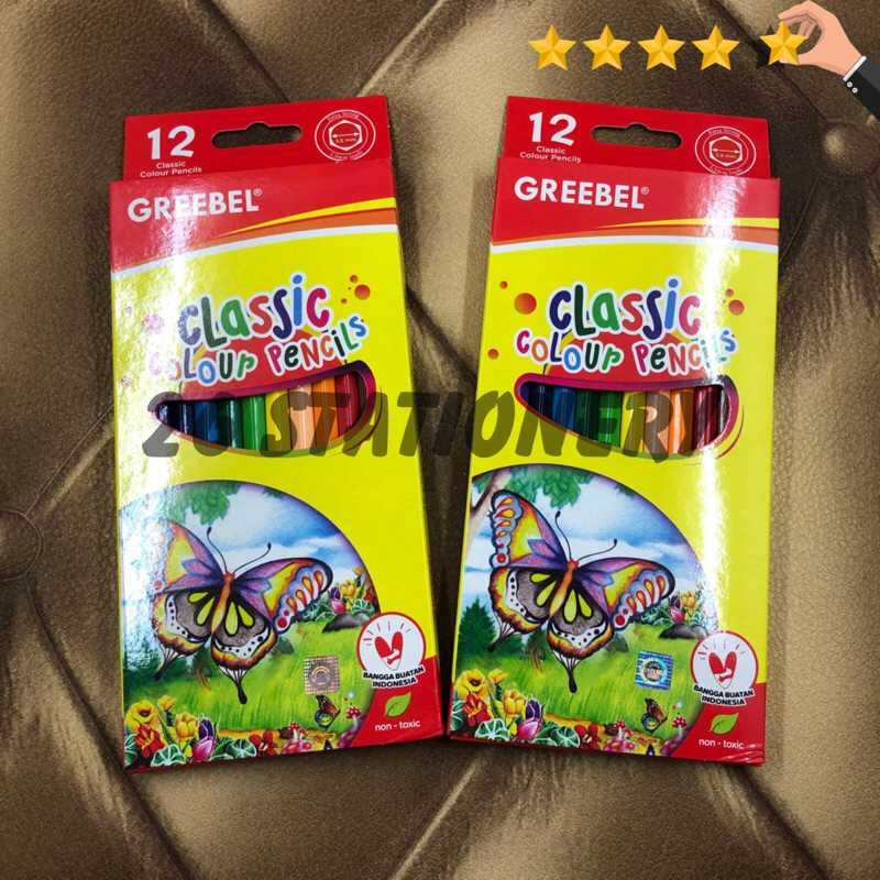 

Pensil warna greebel 12 colour / Pensil warna panjang / 12 warna