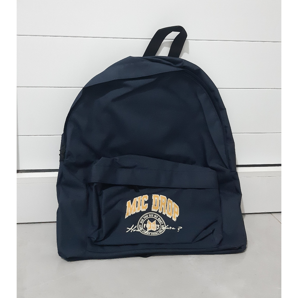 Tas Ransel Backpack BTS Official Mic Drop Navy Blue (K-Pop Merch)