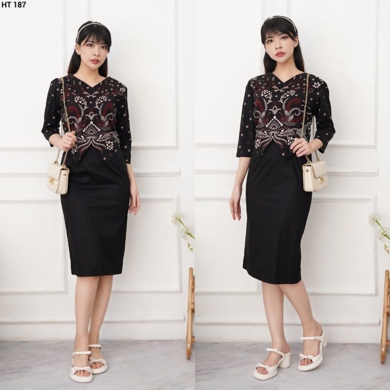 Dress Batik Kombinasi BLACK GLAMOUR