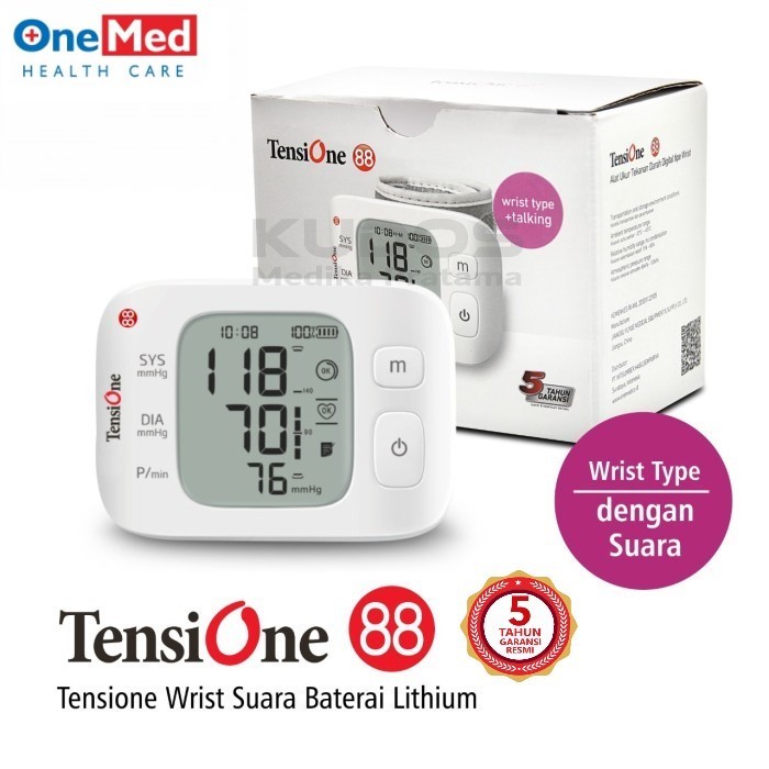 TensiOne 88 Wrist Tensi Tensimeter Digital Pergelangan Tangan - OneMed - Alat Ukur Tekanan Darah