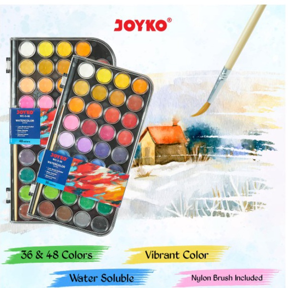 

KODE H38J Watercolor Set Cat Air WC3 48 Warna Joyko