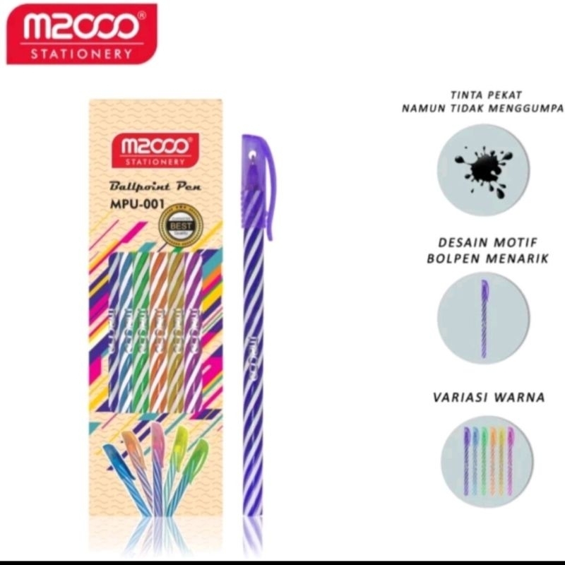 

Pen Ulir M2000 / Pulpen Lilin Murah 12 pcs