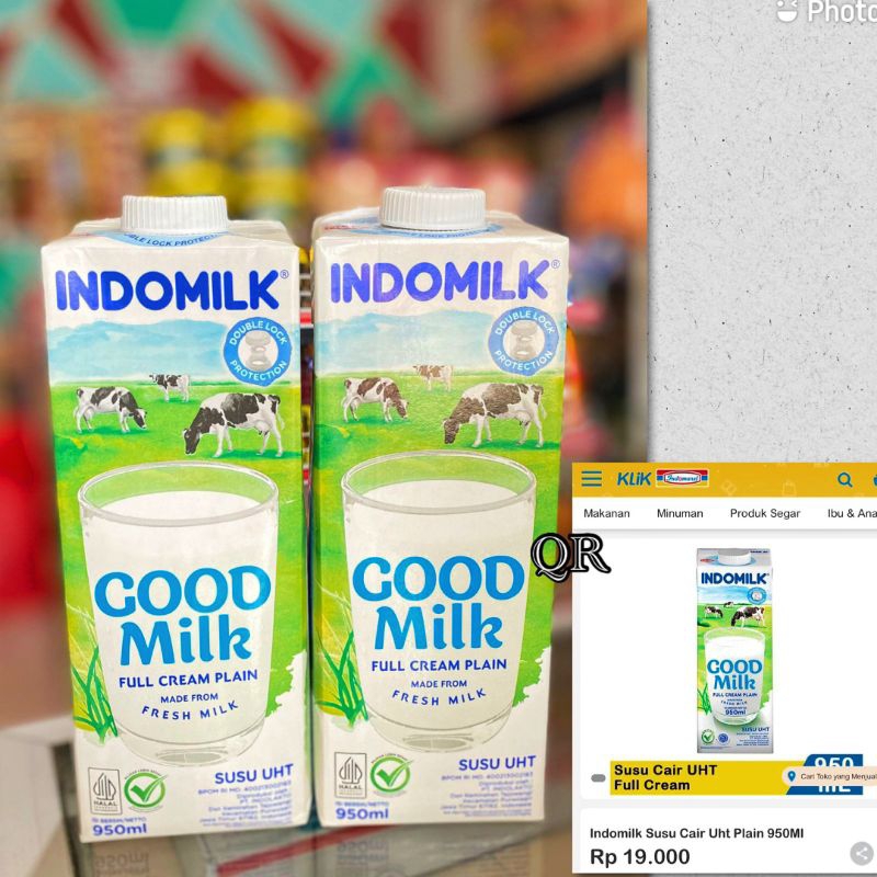 

indomilk full cream 950ml | susu full cream indomilk | susu uht