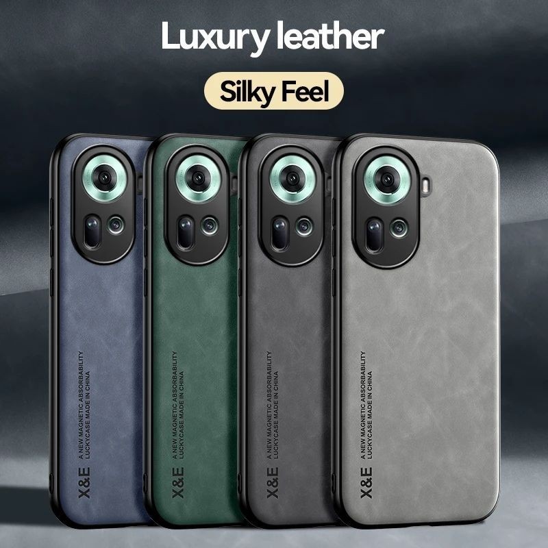 Case Oppo Reno 11 5G / Reno11 Pro 5G Leather Magnetic Suede Casing Tekstur Kulit Domba Halus Hybrid