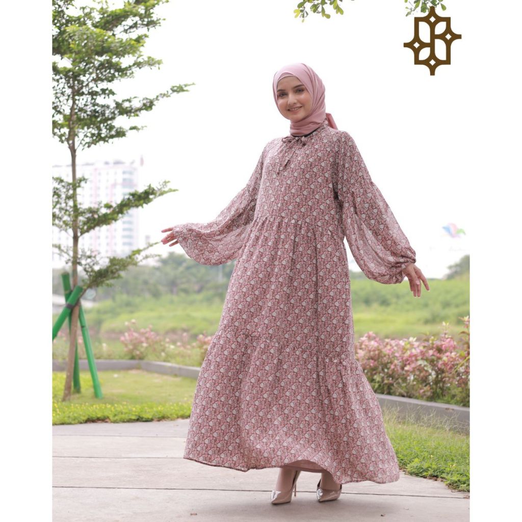 SAAZZ Gamis Elizabet Long Dress Baju Muslim Wanita Dewasa Kekinian-1