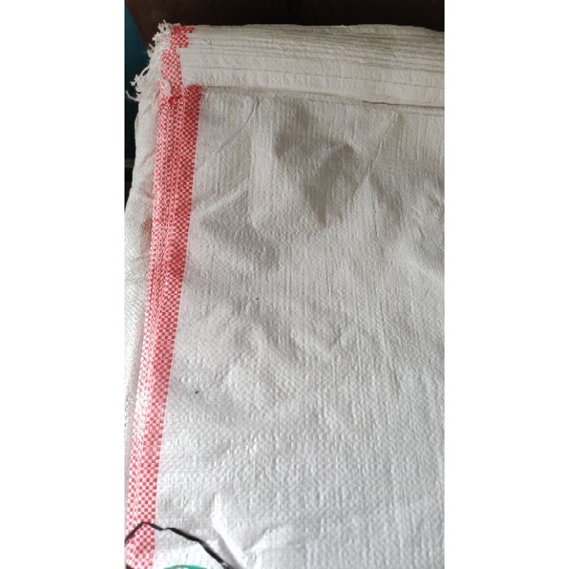 Karung beras / ketan 25 kg putih list merah