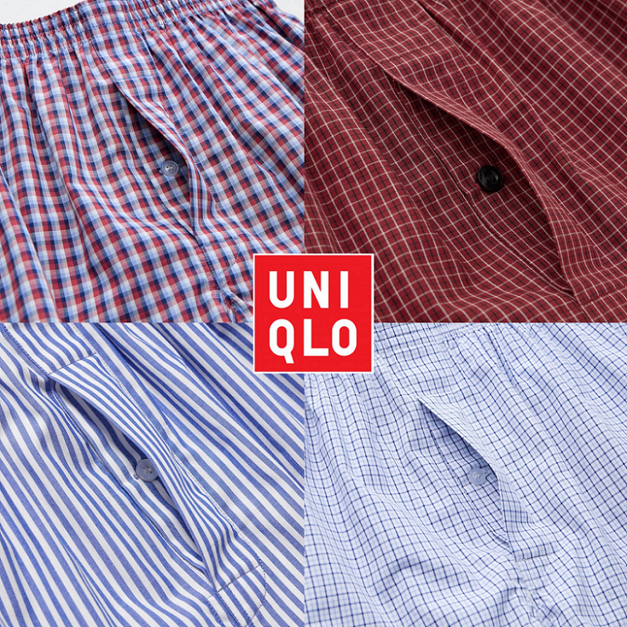 6TRY Celana Dalam Boxer full Katun Uniqlo Brief Pria Men boxer Katun Tenun Woven Branded 100% Orinal