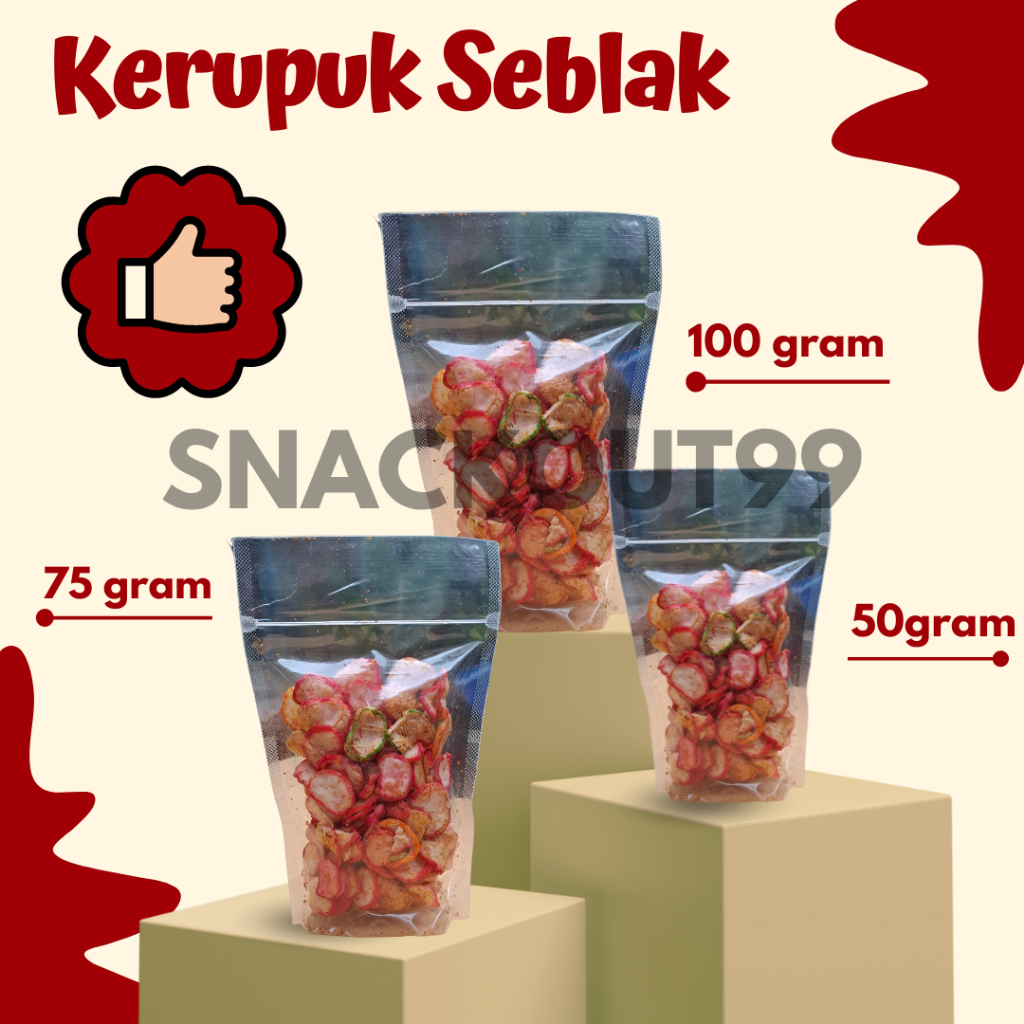 

[KEMASAN EKONOMIS] Kerupuk Seblak Pedas Kencur 100 gram Termurah Terenak