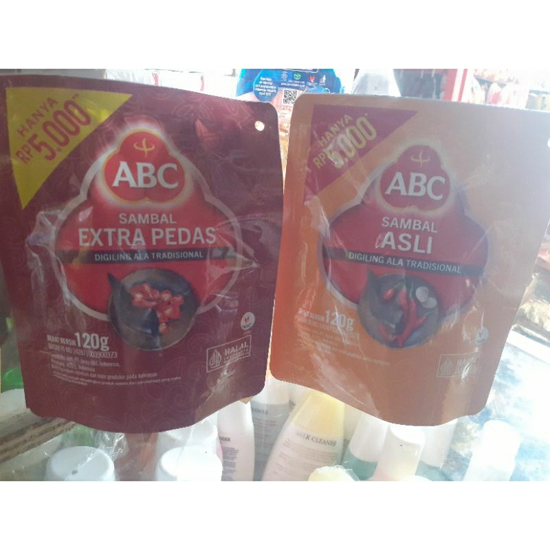 

[Harga Grosir] Saos sambal dan saos extra pedas AbC kemasan 5000 120 gram