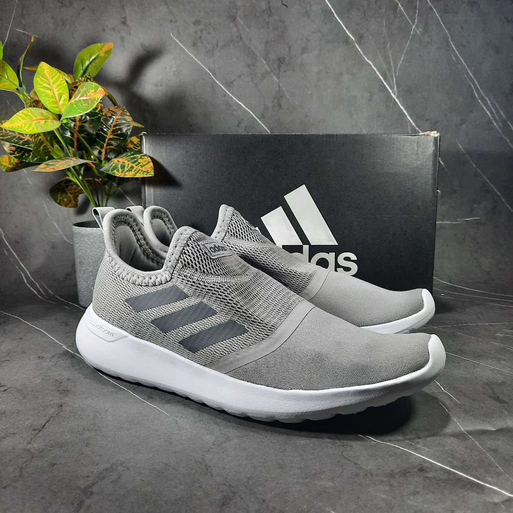 Sepatu Adidas Lite Racer Slip On Men Dove Grey Running Shoes Original Murah