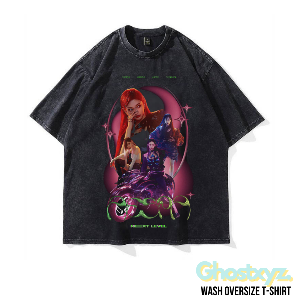 Ghostxyz T-Shirt Wash Oversize Vintage Tee Baju Kaos
