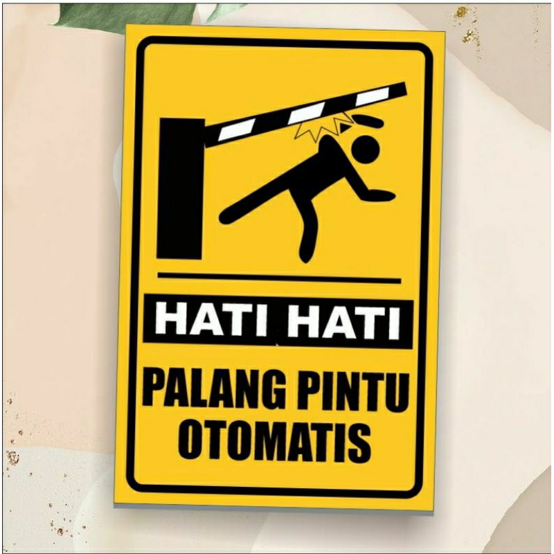 

stiker hsati hati palang pintu otomatis waterproof